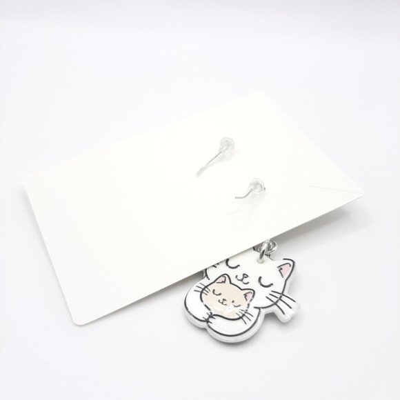 Kitty Mama Baby Kitten Earrings Mommy Lightweight Acrylic - Picture 3 of 3